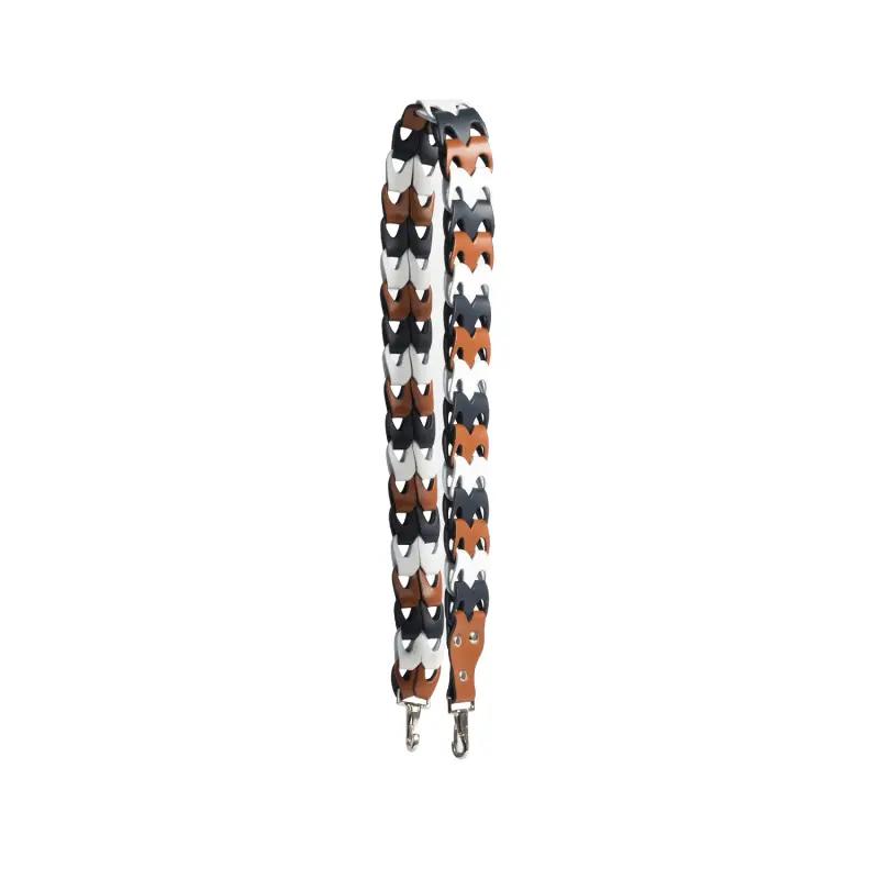 Gweniss Isla Shoulder Strap – Dark Tan/White/Navy Blue