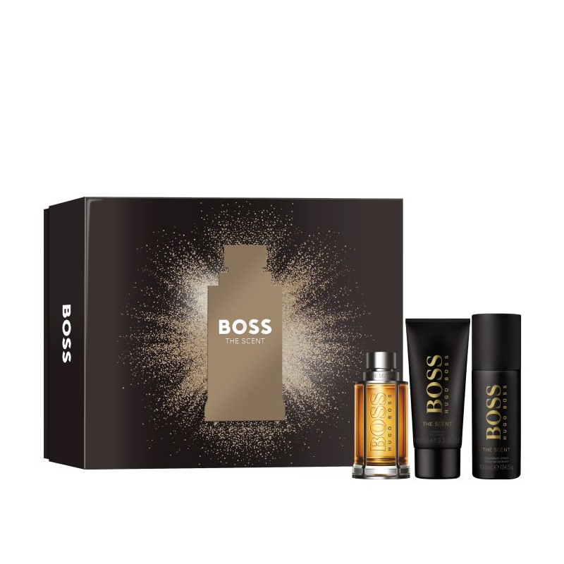 Hugo Boss Men's -The Scent 3 Piece Gift Set: Eau De Toilette (100Ml) & Eau De Toilette Travel Spray (10Ml) & Shower Gel (100Ml)