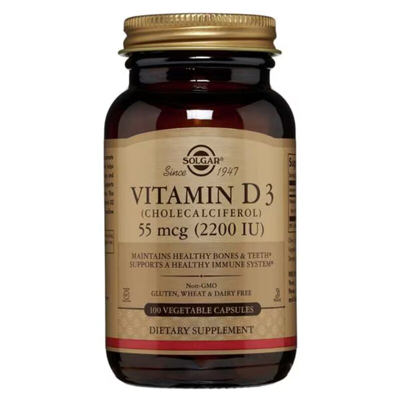 Solgar Vitamin D3 Cholecalciferol 2200IU 55µg 100 Capsules Bone Immune - Image 11
