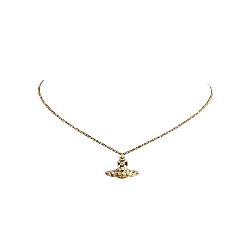Vivienne Westwood Gold/Black - Harlequin Small Bas Relief Pendant / Oxblood