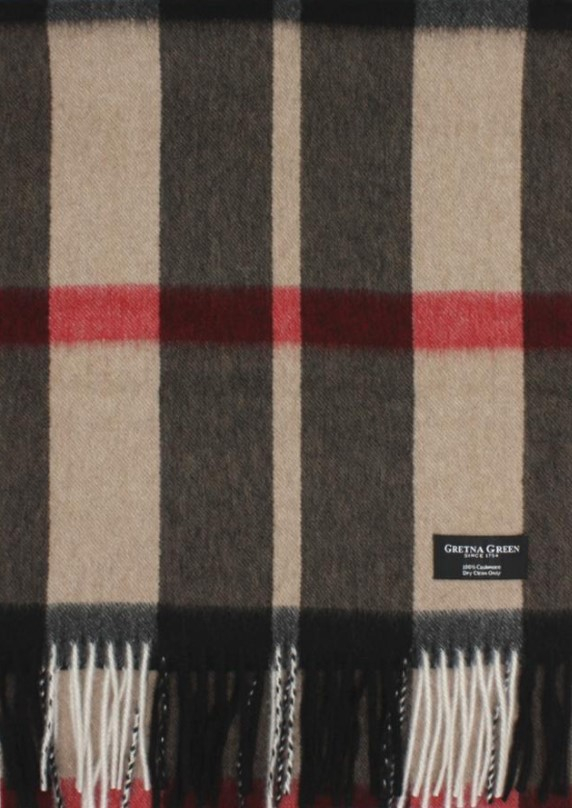 Gretna Green Green Gretna Wide Cashmere Scarf In Exploded Camel Thomson