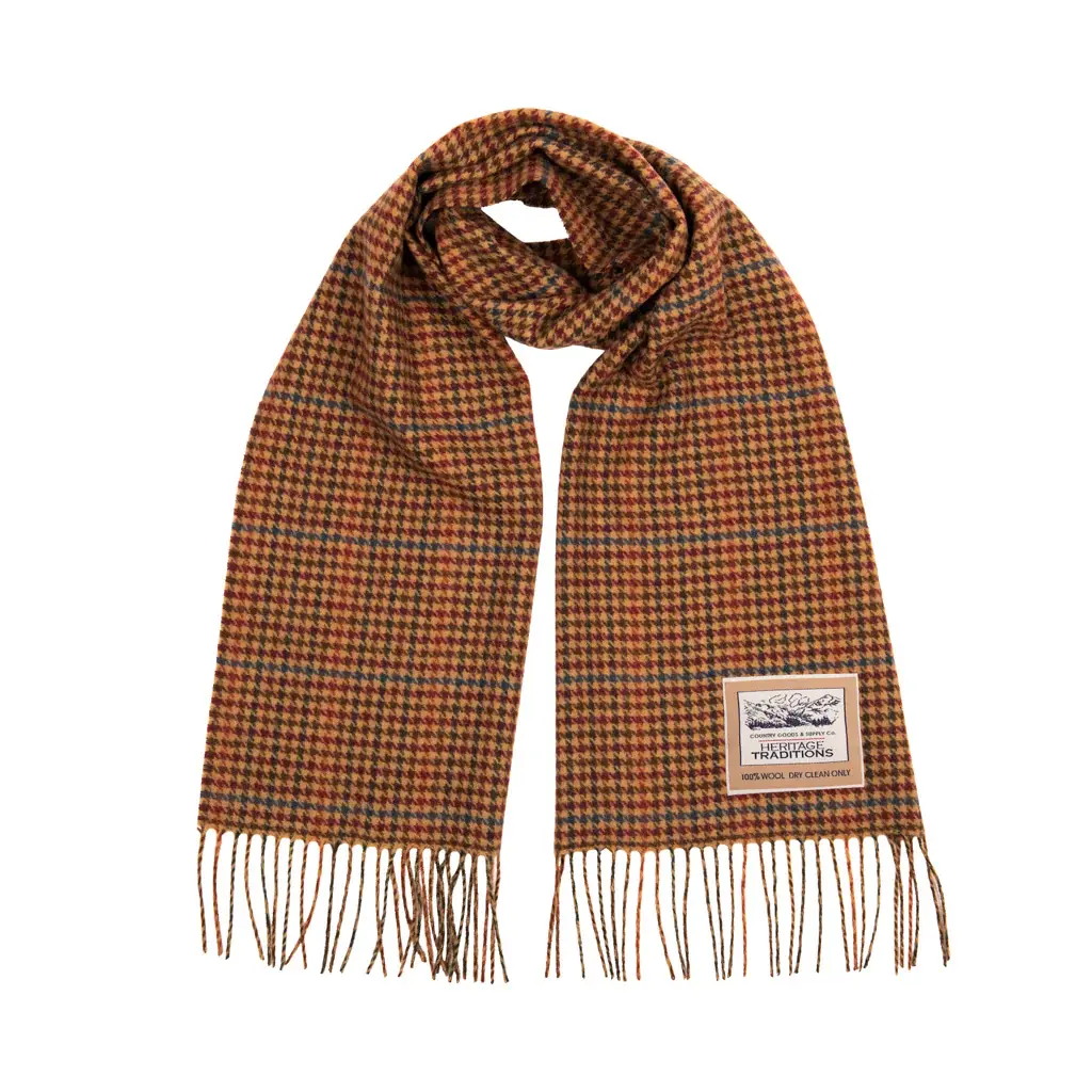 Heritage Traditions - Wool Houndstooth Scarf - Antique Hound