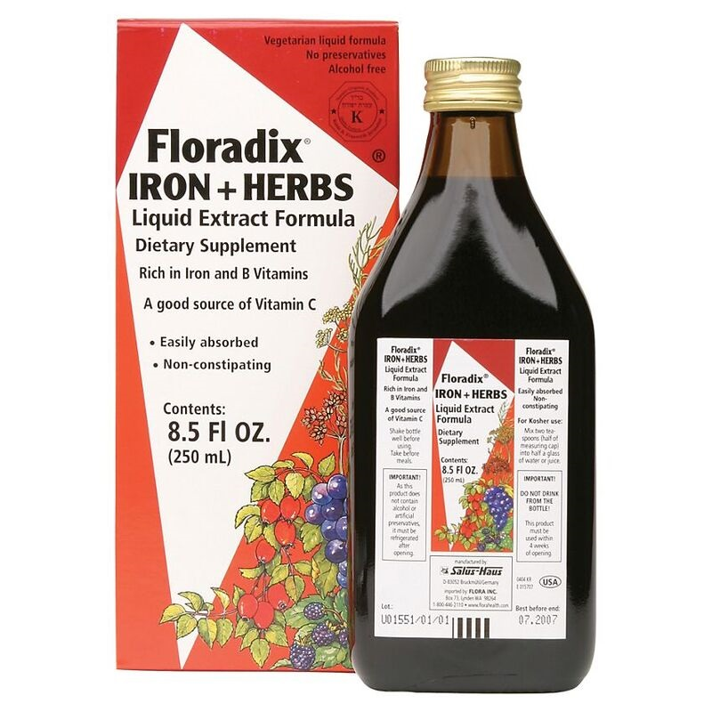 Floradix Girls Red - Floravital Herbal Iron And Vitamin Formula Yeast Free (250Ml)