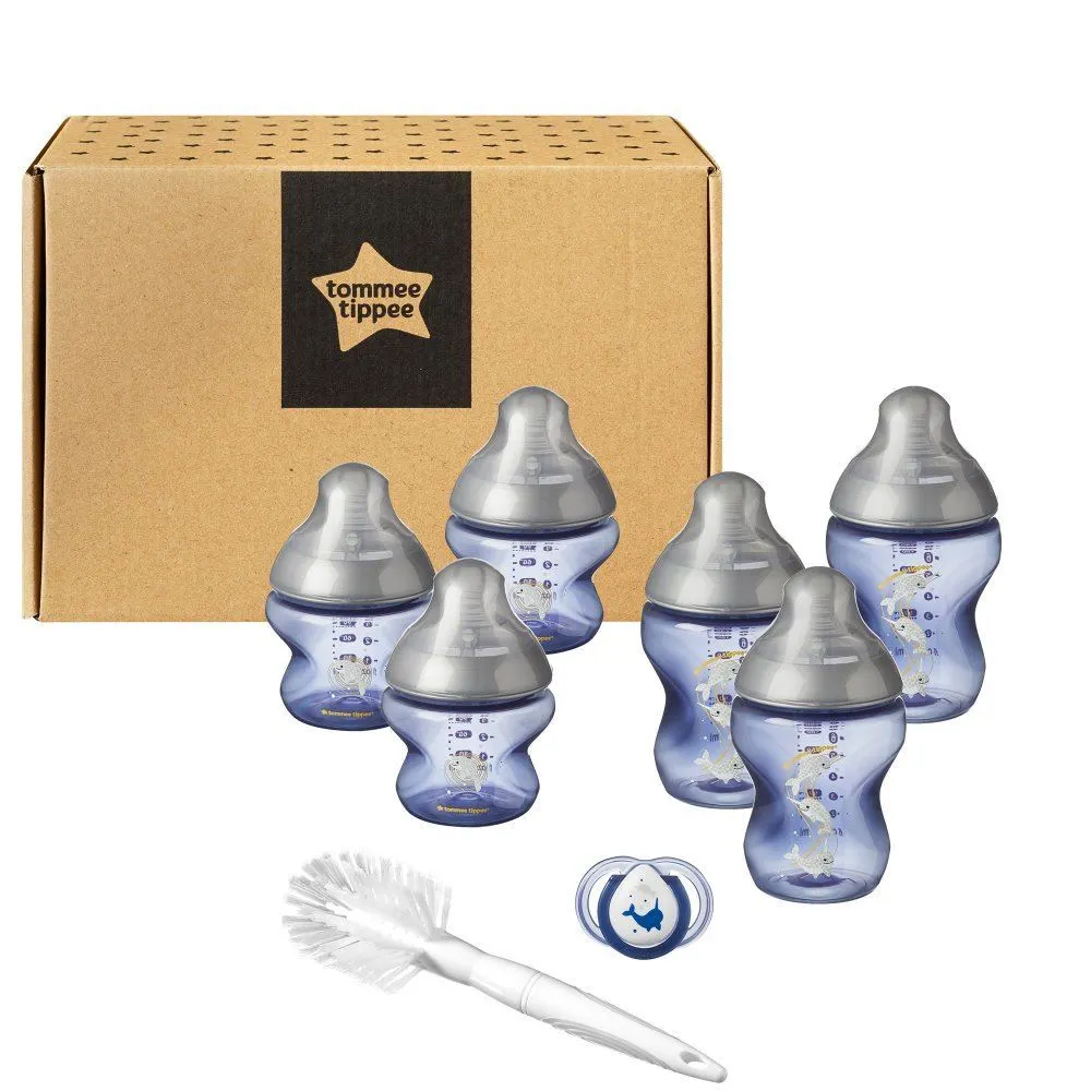 Tommee Tippee Blue - Closer To Nature Newborn Baby Bottle Starter Set