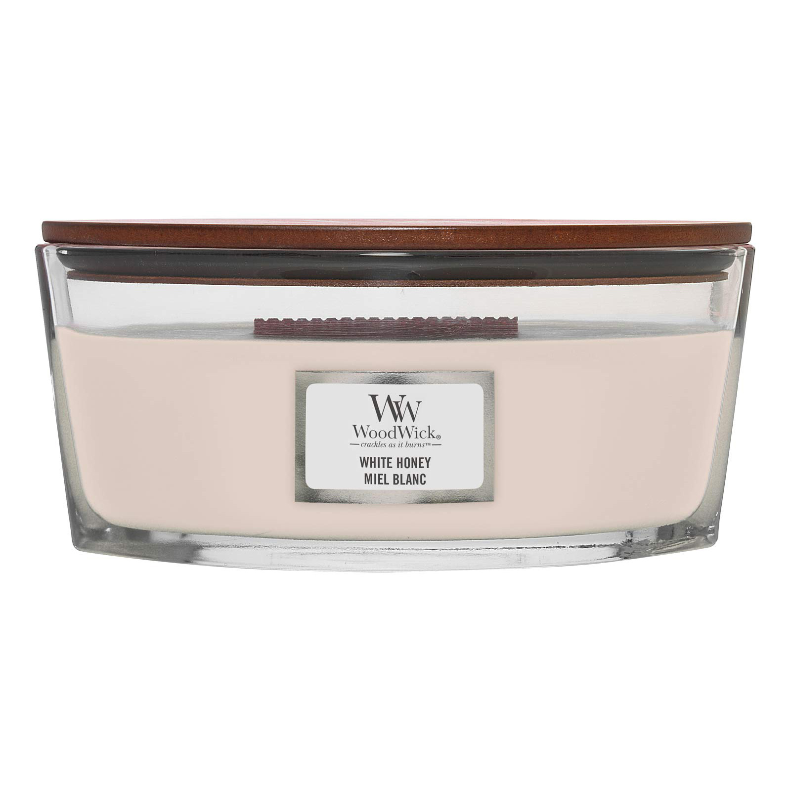 Woodwick White - Honey Ellipse Jar Candle (453G)