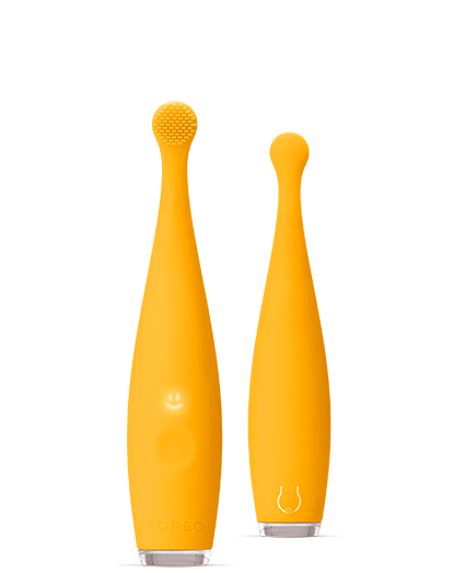 foreo - issa baby silicone sonic toothbrush 0-4 years yellow squirrel - usb plug