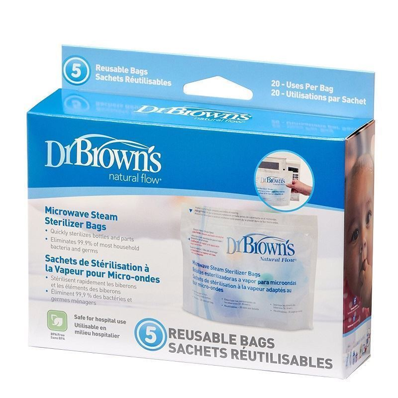 Dr Brown - Damaged Box Microwave Steam Sterilizer Bags (x5)
