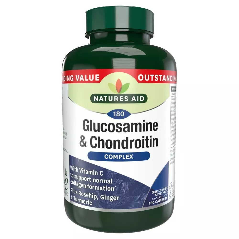 Natures Aid - Glucosamine 500Mg & Chondroitin 100Mg Complex (180 Capsules)
