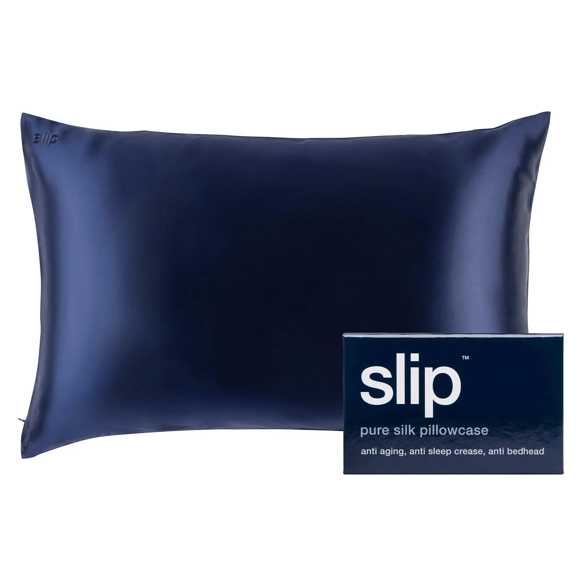 Slip - King Silk Pillowcase Navy (51 x 91cm )