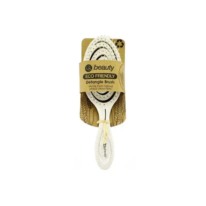 CS beauty - Detangling Straw Hairbrush, Flexible Head, Soft Pin Bristles