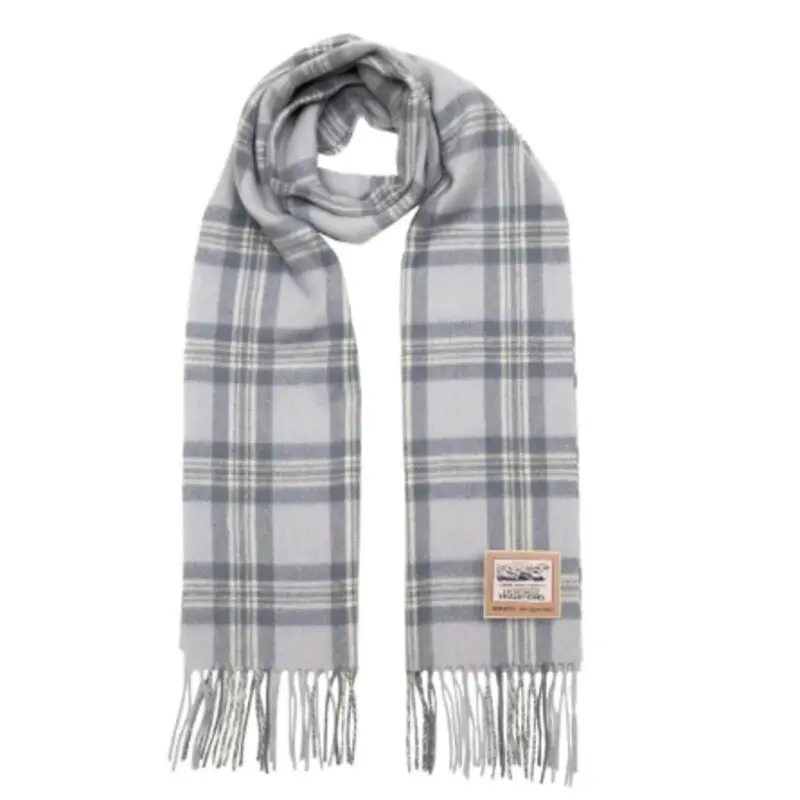 Heritage Traditions- Check Wool Scarf - Powder Grey