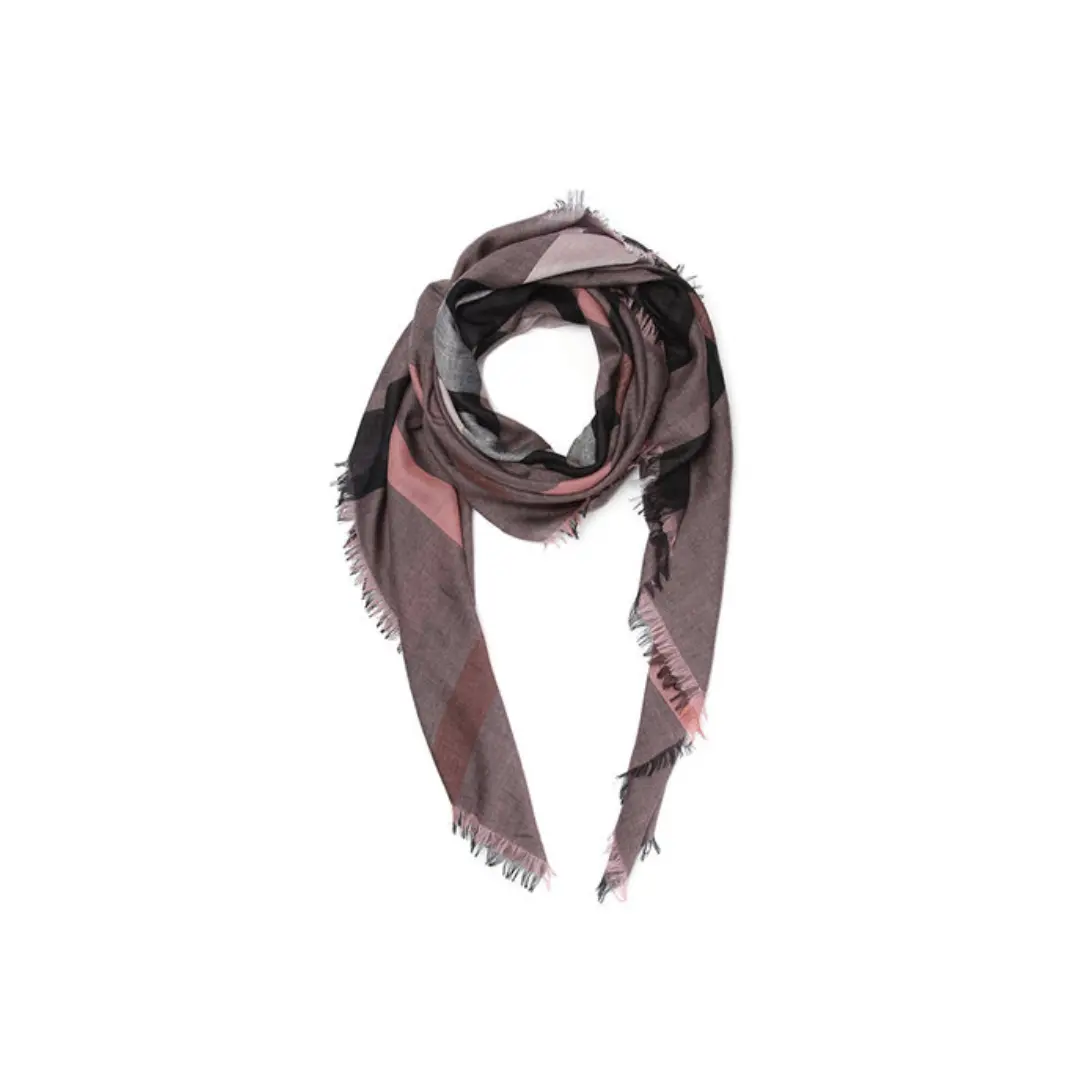 Burberry - Brown and Beige Check Scarf