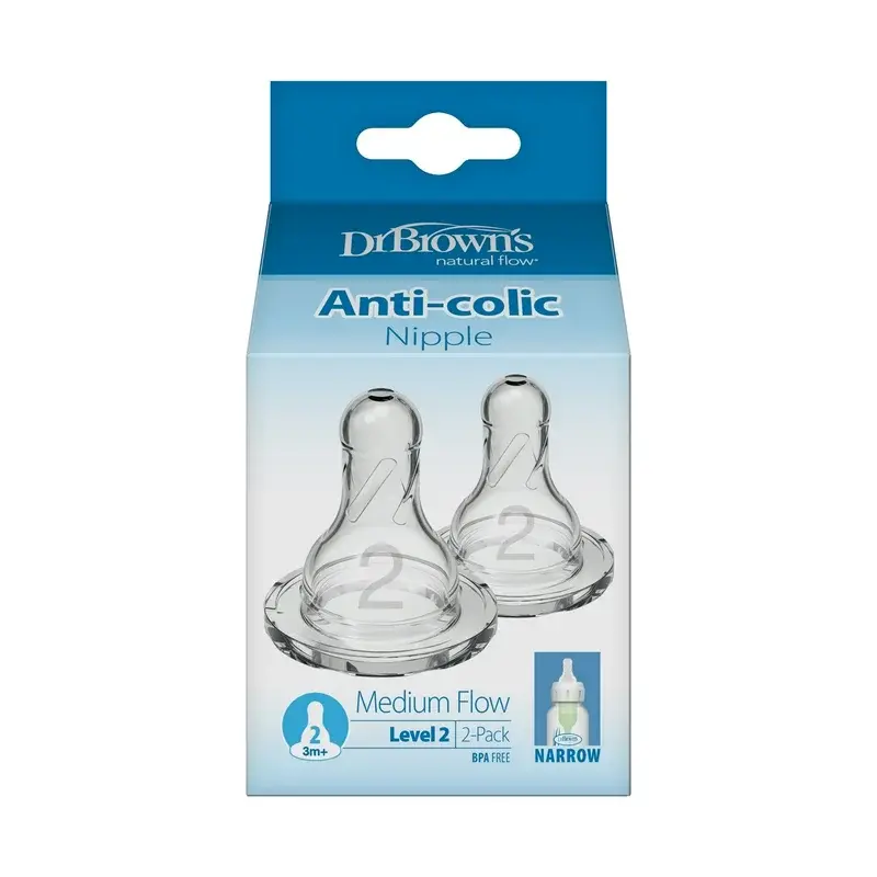 Dr Brown's - Narrow Neck Level 2 Teats (2 pack) 