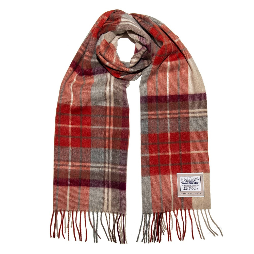 Heritage Traditions - Russet Check Brushed Wool Scarf