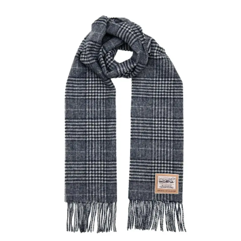Heritage Traditions-  Prince of Wales Check Wool Scarf - Blue