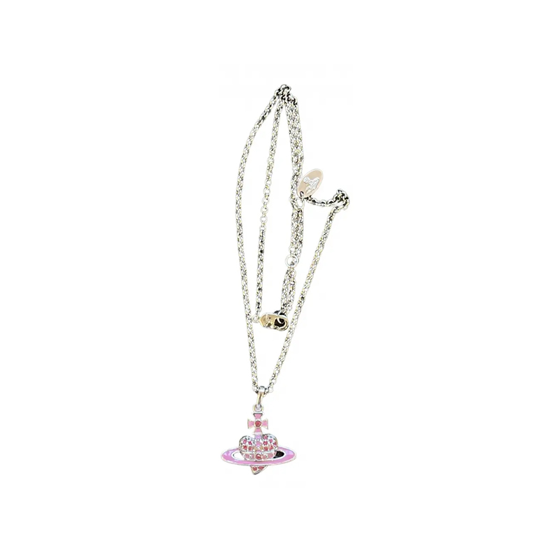 Vivienne Westwood Silver/Pink - Reverse Heart Pendant