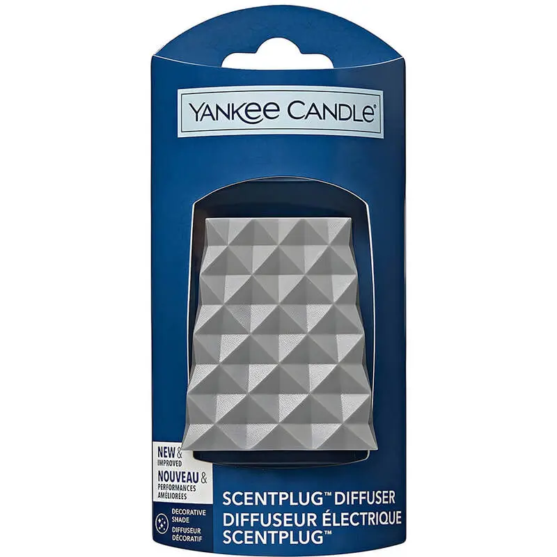 Yankee Candle - Scent Plug Diffuser Base Unit Faceted Pattern Grey
