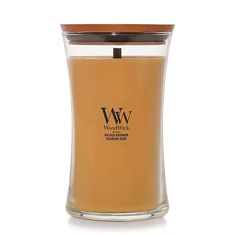 Woodwick - Large Hourglass Golden Bourbon Candle 