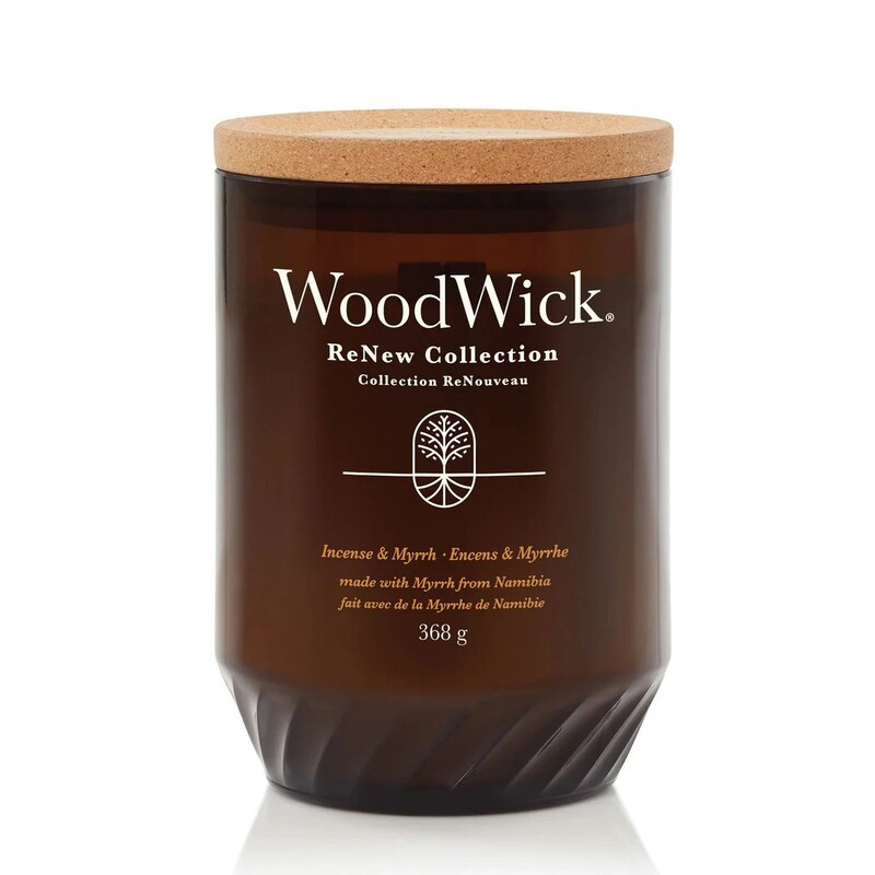 Renew WoodWick Incense & Myrph Kerze groß