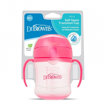 Dr Brown - Soft Spout Trainer Cup Pink