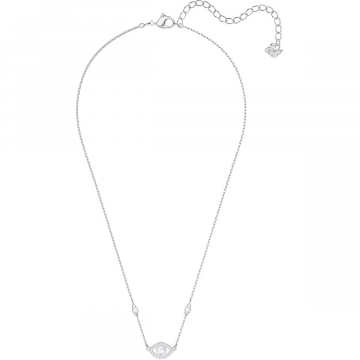 Swarovski Luckily Evil Eye Necklace, White, Rhodium Plating
