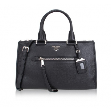 Prada Vitello Phoenix Shoulder Bag - Black