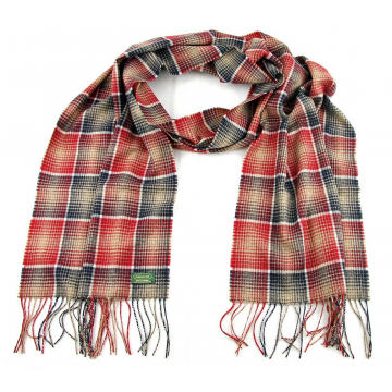 Glencroft - 100% Cashmere Plaid Red and Black Stole