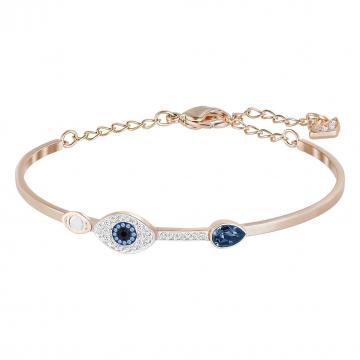 Swarovski Duo Evil Eye Bangle, Blue, Mixed Plating