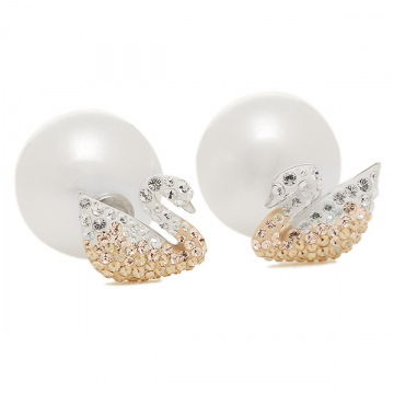 Swarovski Iconic Swan Large Pierced Earrings, Multi-Coloured, Rhodium Plating