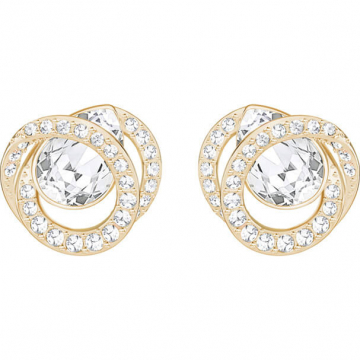 Swarovski Generation Pierced Earrings, White, Rose Gold Plating