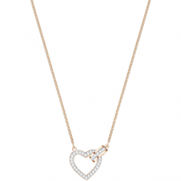 Swarovski Lovely Necklace, White, Rose Gold Plating
