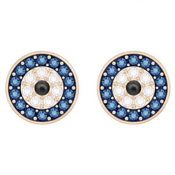 Swarovski Luckily Evil Eye Pierced Earrings, Multi-Coloured, Rose Gold Plating