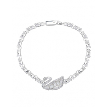 Swarovski Swan Lake Bracelet, White, Rhodium Plating