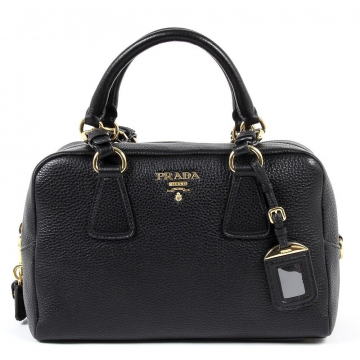 Prada Vitello Daino Handbag - Black