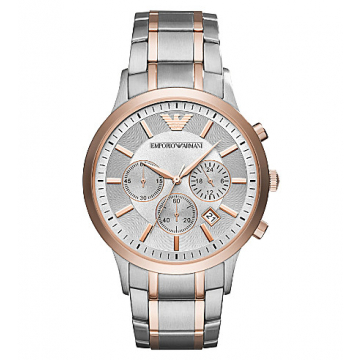 Emporio Armani Men's Chronograph Stainless Steel Rose Gold-tone Quartz Watch