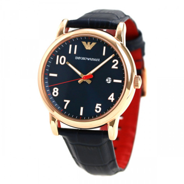Emporio Armani Mens Analogue Quartz Watch with Leather Strap