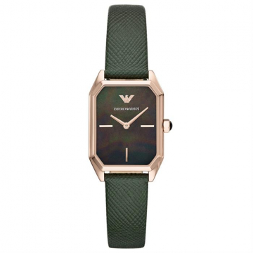 Emporio Armani Ladies Green Leather Watch AR11149