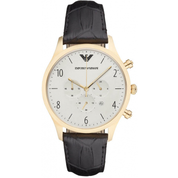 Emporio Armani Men's Gold Plated Watch - Brown/Gold