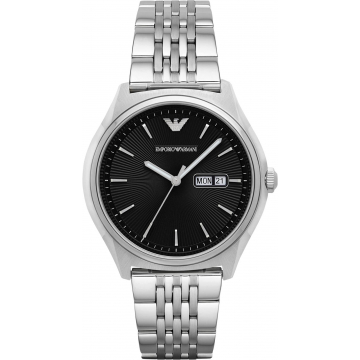 Emporio Armani Unisex Bracelet Watch - Silver/Black Dial