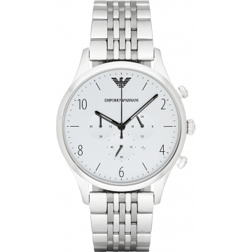 Emporio Armani Bracelet Style Men's Watch - Silver/White Dial