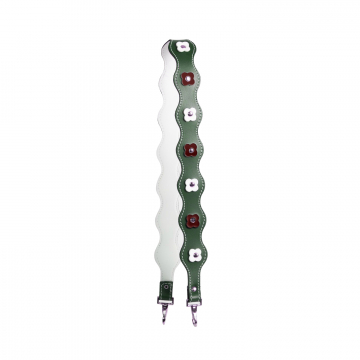 Gweniss Ava Shoulder Strap - Green/White/Oxblood Patent