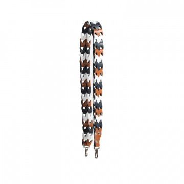 Gweniss Isla Shoulder Strap - Dark Tan/White/Navy Blue