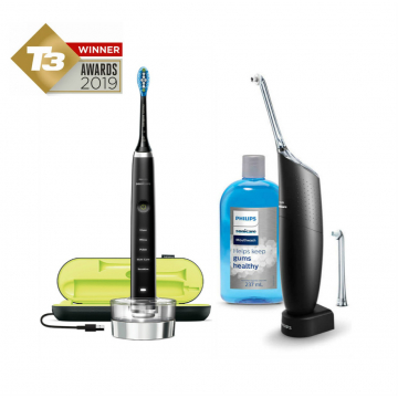 Philips DiamondClean Toothbrush 2019 Edition + AirFloss Pro in Black Bundle