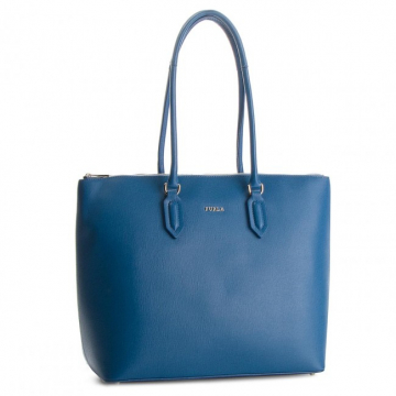 Furla Pin Tote M Saffiano in Genziana
