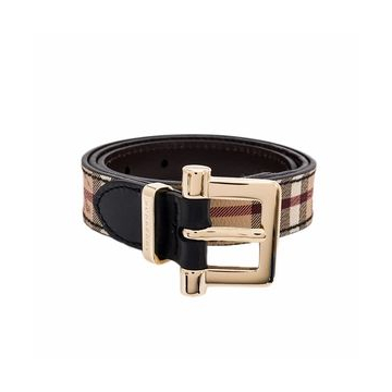 Burberry Dells Haymarket Belt - Chocolate and Black - 80cms