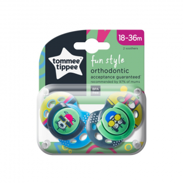Tommee Tippee - Fun Soothers 18-36mths Dog (2pk) 