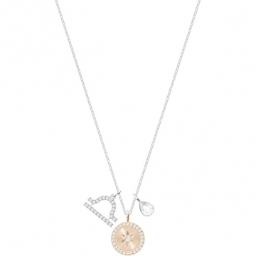 Swarovski Zodiac Pendant, Libra, White, Rhodium Plating
