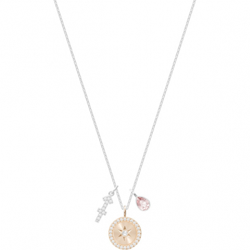 Swarovski Zodiac Pendant, Sagittarius, Pink, Rhodium Plating