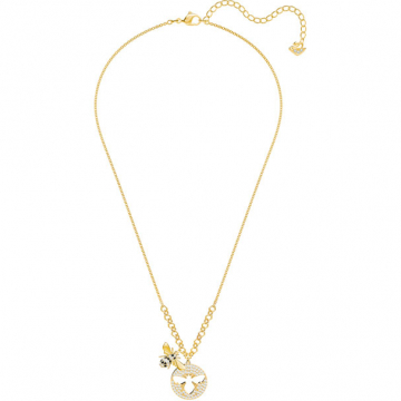 Swarovski Small Lisabel Bee Necklace, White, Gold Plating