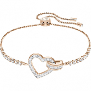 Swarovski Lovely Bracelet, White, Rose Gold Plating